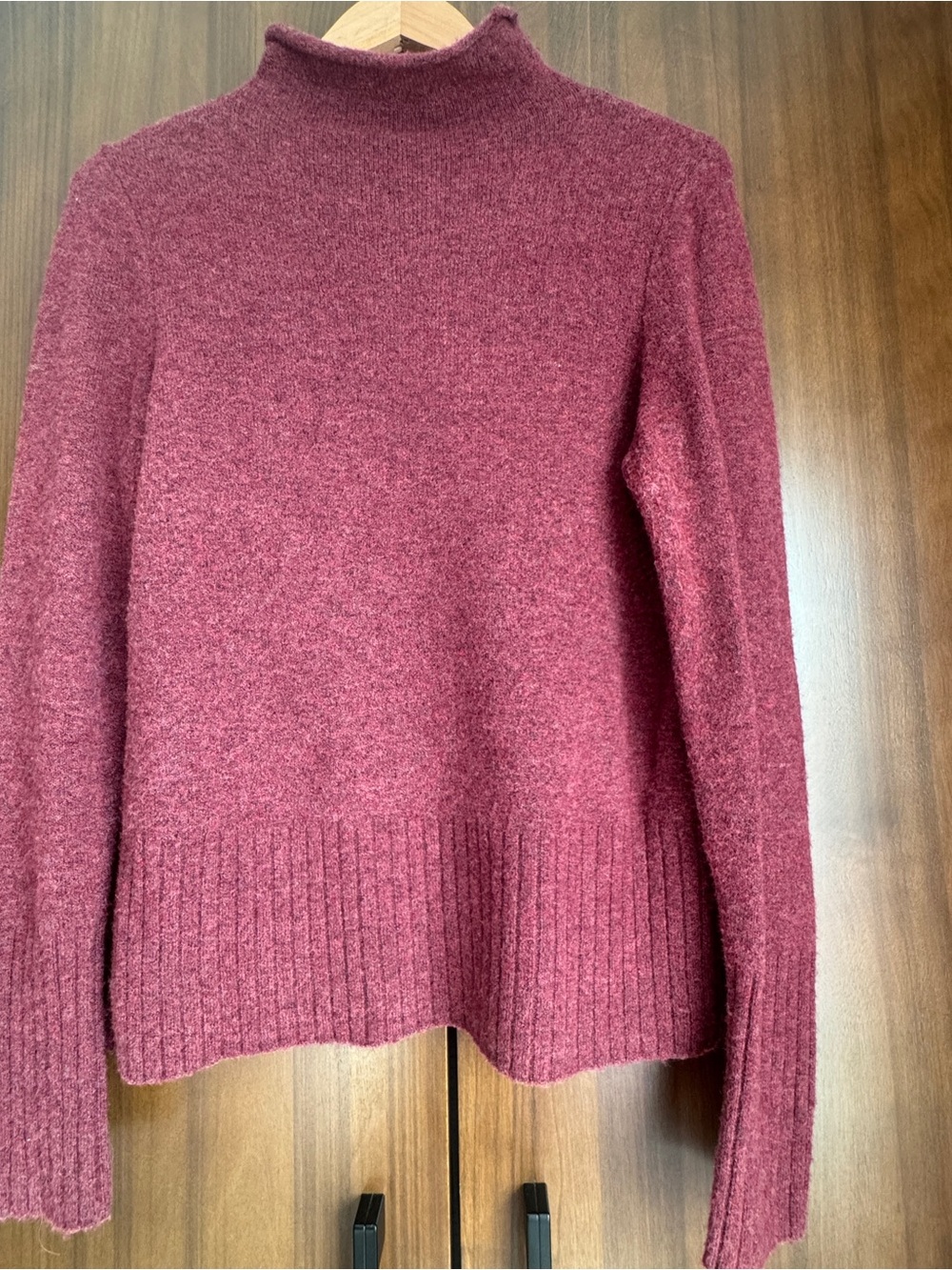 Madewell Soft Mock Neck Sweater - Burgundy Red